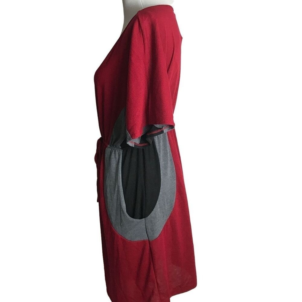 2X Womens Love Delirious Los Angeles Colorblock Red, Black And Gray Dress - Picture 4 of 12